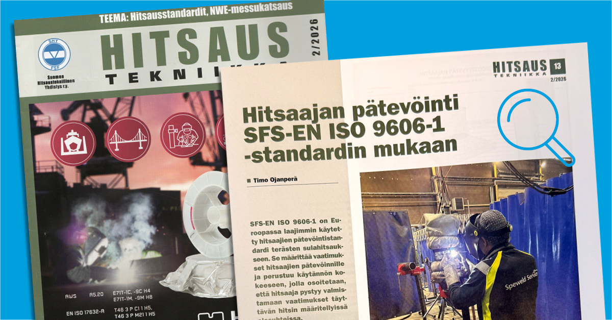 Timo Ojanperän asiantuntija-artikkeli Hitsaustekniikka 2/2026 -lehdessä